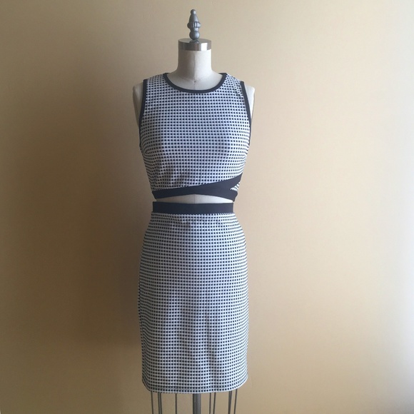 Forever 21 Two Piece Grid Pattern Top Skirt Set - Picture 1 of 7